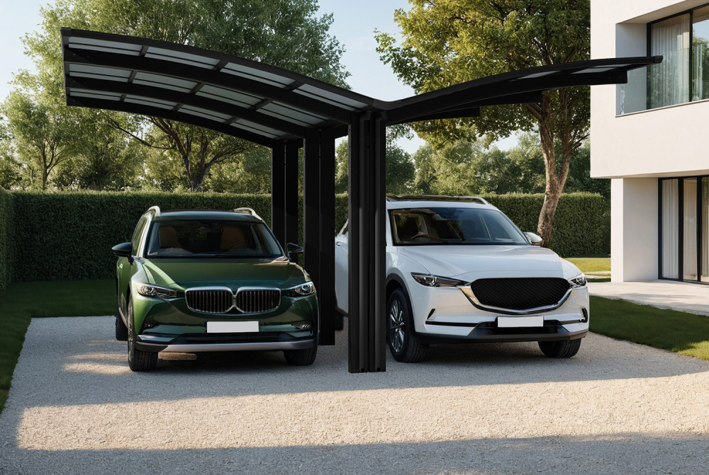Carport XIMAX PORTOFORTE Mt.Y T60 Rall.+xl – 5,56m×6,05m – 75kg/m²