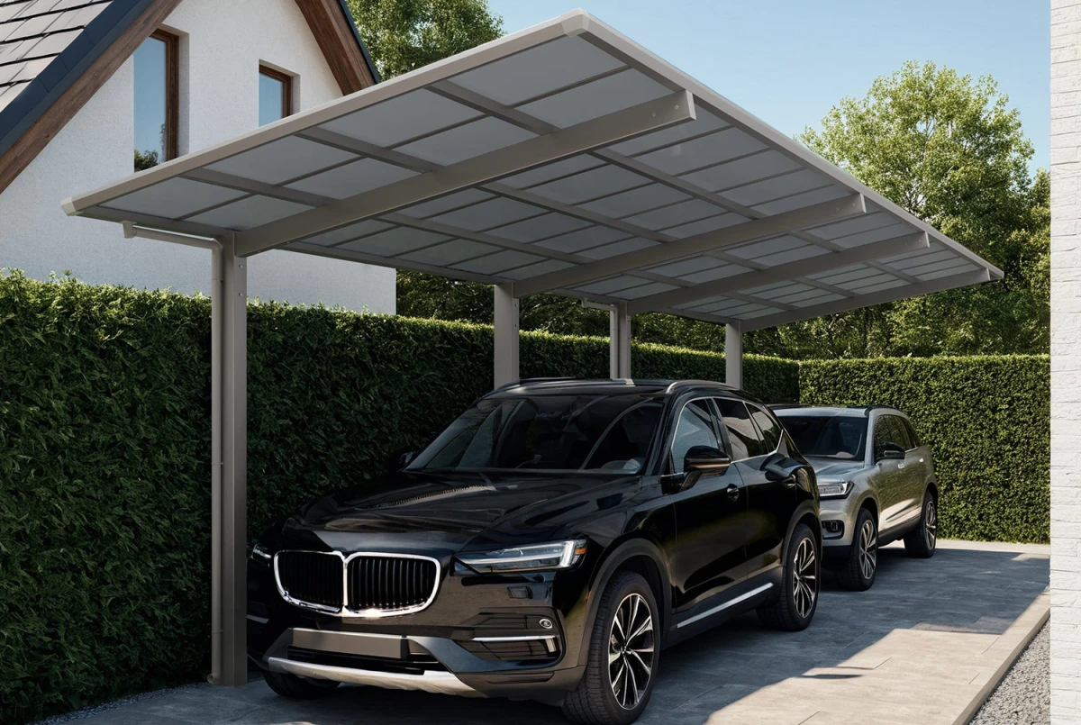 Carport XIMAX LINÉA Tandem T80 Rall. – 11,03m×2,73m – 100 kg/m²