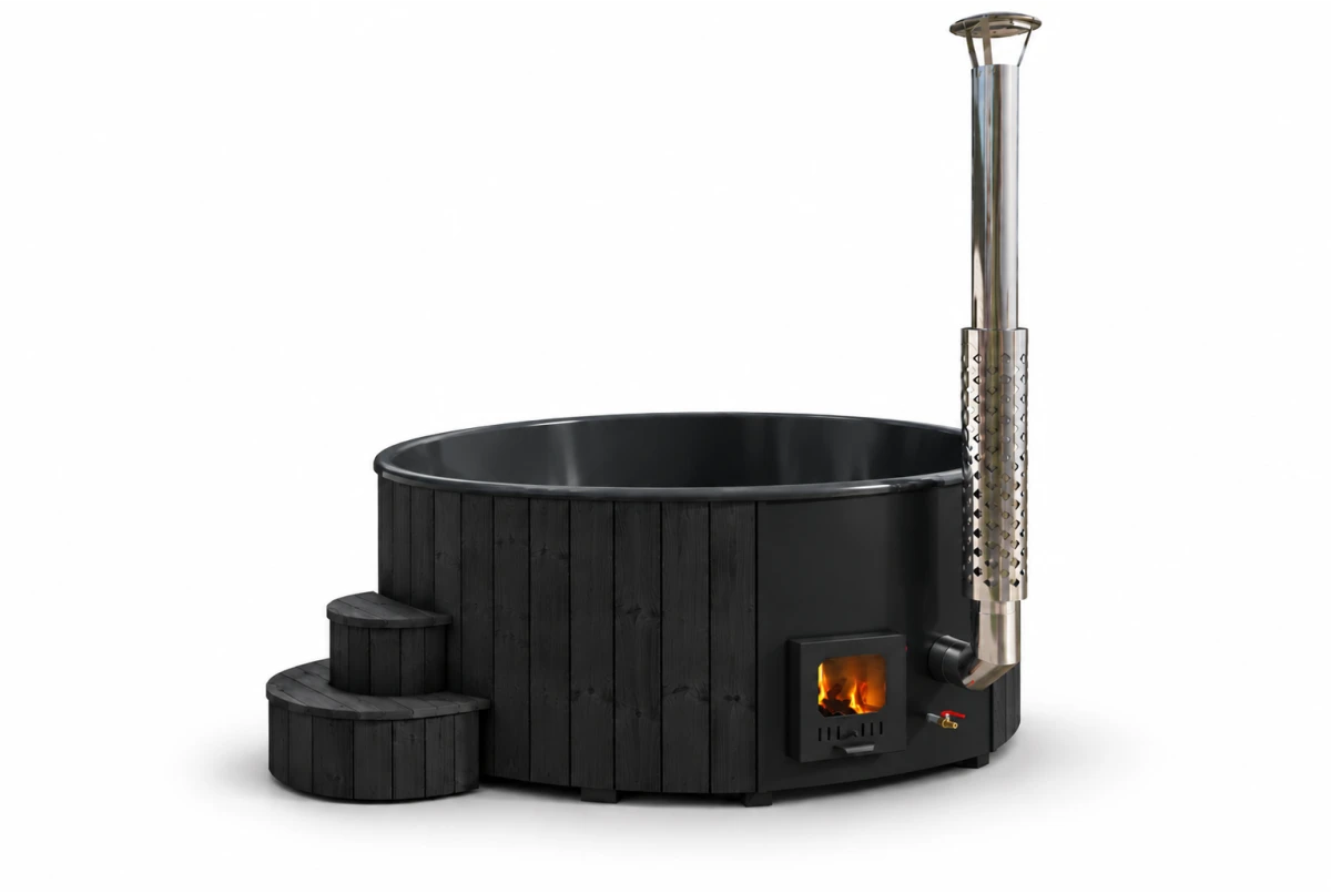 Bain nordique HOT Delux Tub 200 Black Edition bois Thermowood