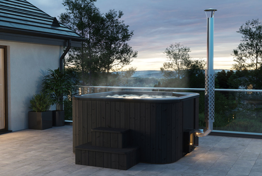 Bain nordique HOT Icon Tub 200 Black Edition bois Thermowood