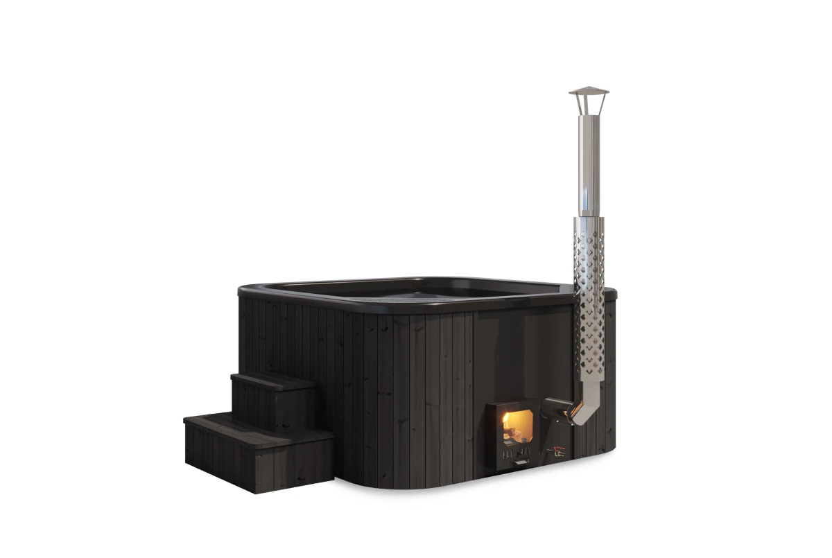 Bain nordique HOT Icon Tub 200 Black Edition bois Thermowood