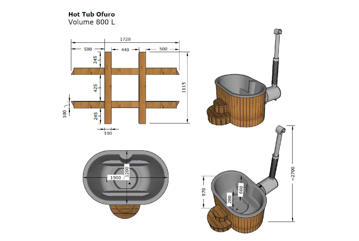 Bain nordique HOT Tub Ofuro Delux 2 places bois Thermowood