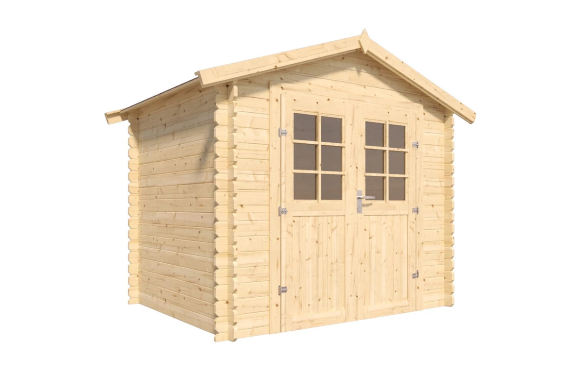 Abri de jardin bois brut Toit double pente INITIAL 3 - 3,91 m² - Madriers 28 mm
