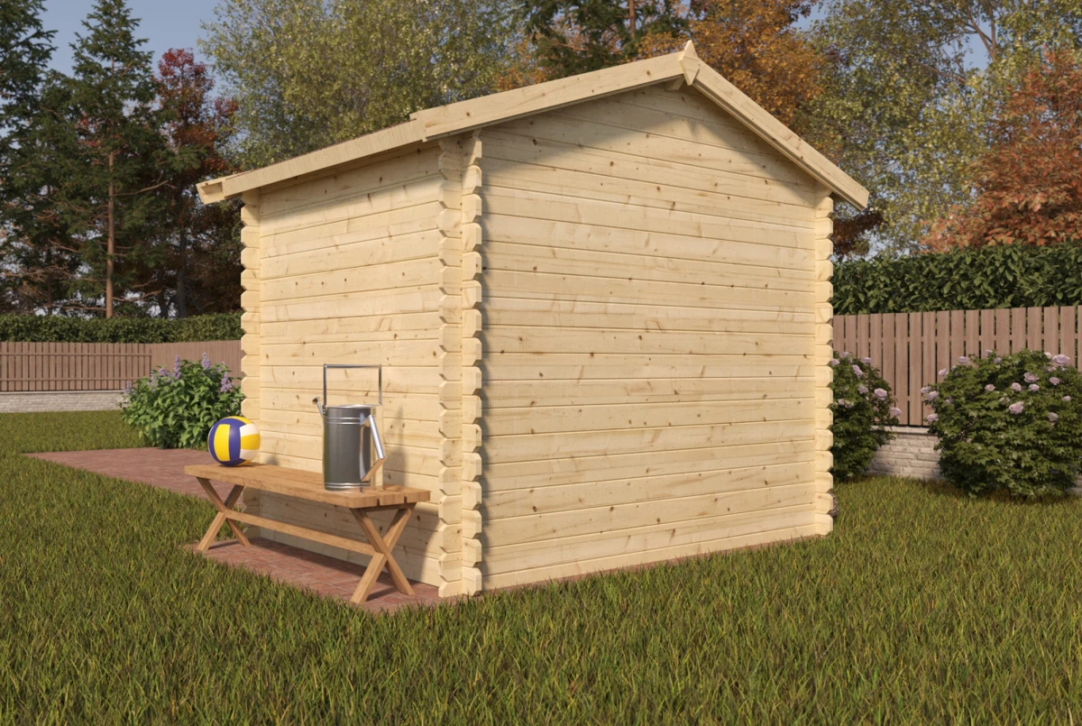 Abri de jardin bois brut Toit double pente INITIAL 3 - 3,91 m² - Madriers 28 mm