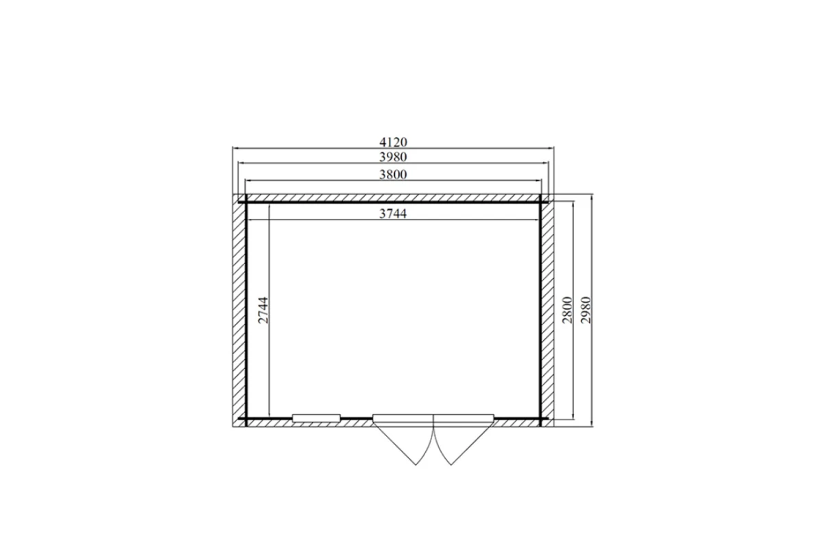 Abri de jardin bois brut Toit double pente INITIAL 10 - 10,27 m² - Madriers 28 mm