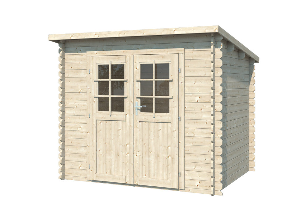 Abri de jardin bois brut Toit monopente ESSENTIEL 3 - 3,91 m² - Madriers 28 mm