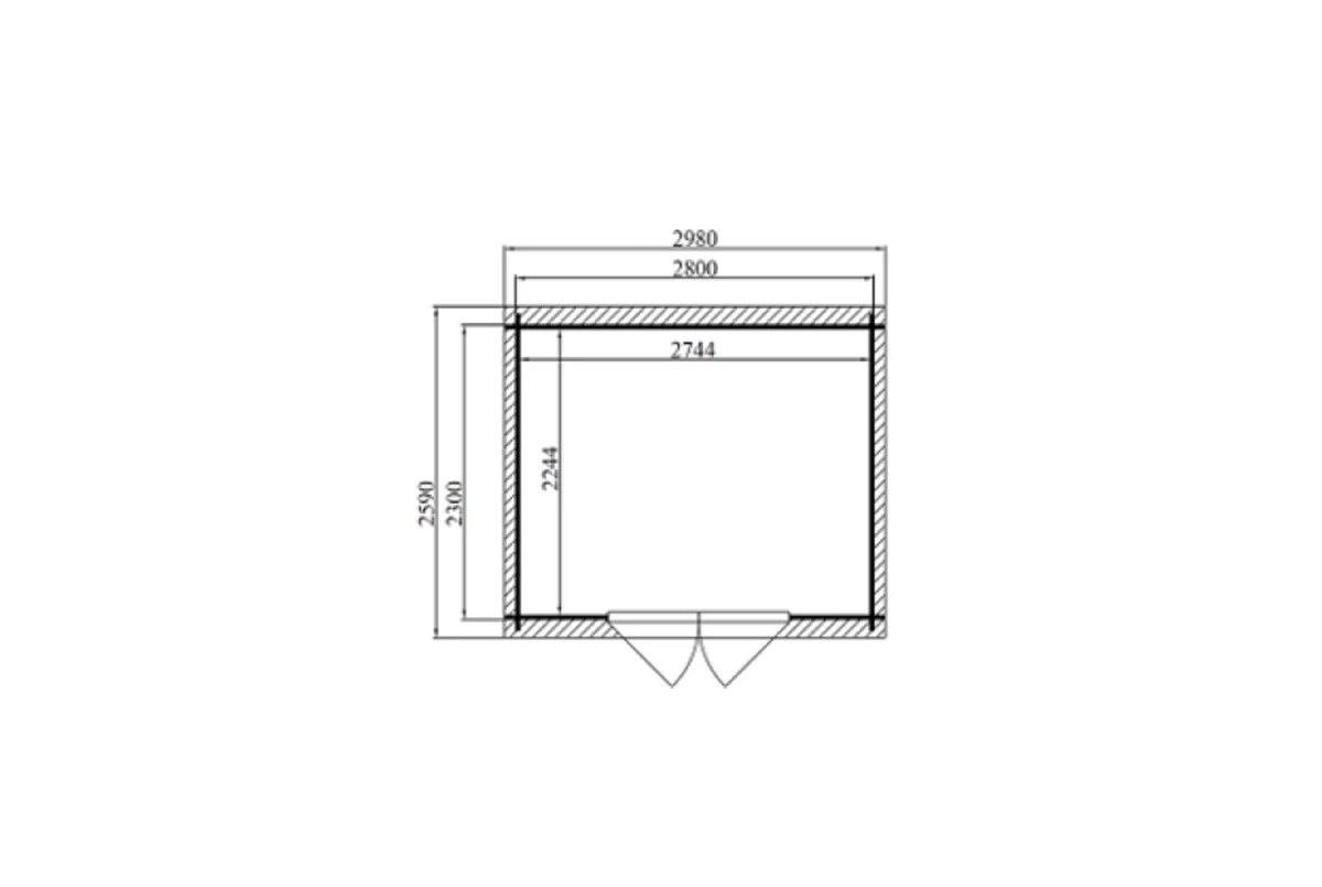 Abri de jardin bois brut Toit monopente ESSENTIEL 6 - 6,16 m² - Madriers 28 mm