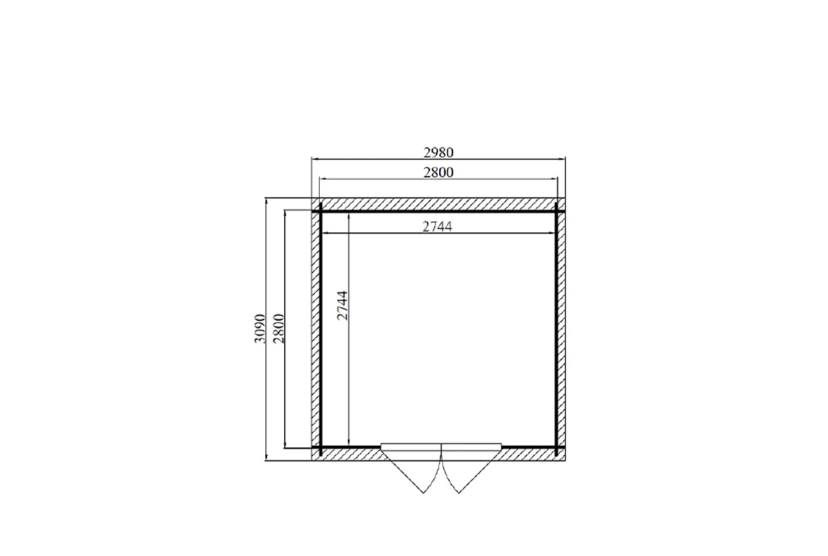 Abri de jardin bois brut Toit monopente ESSENTIEL 7 - 7,53 m² - Madriers 28 mm