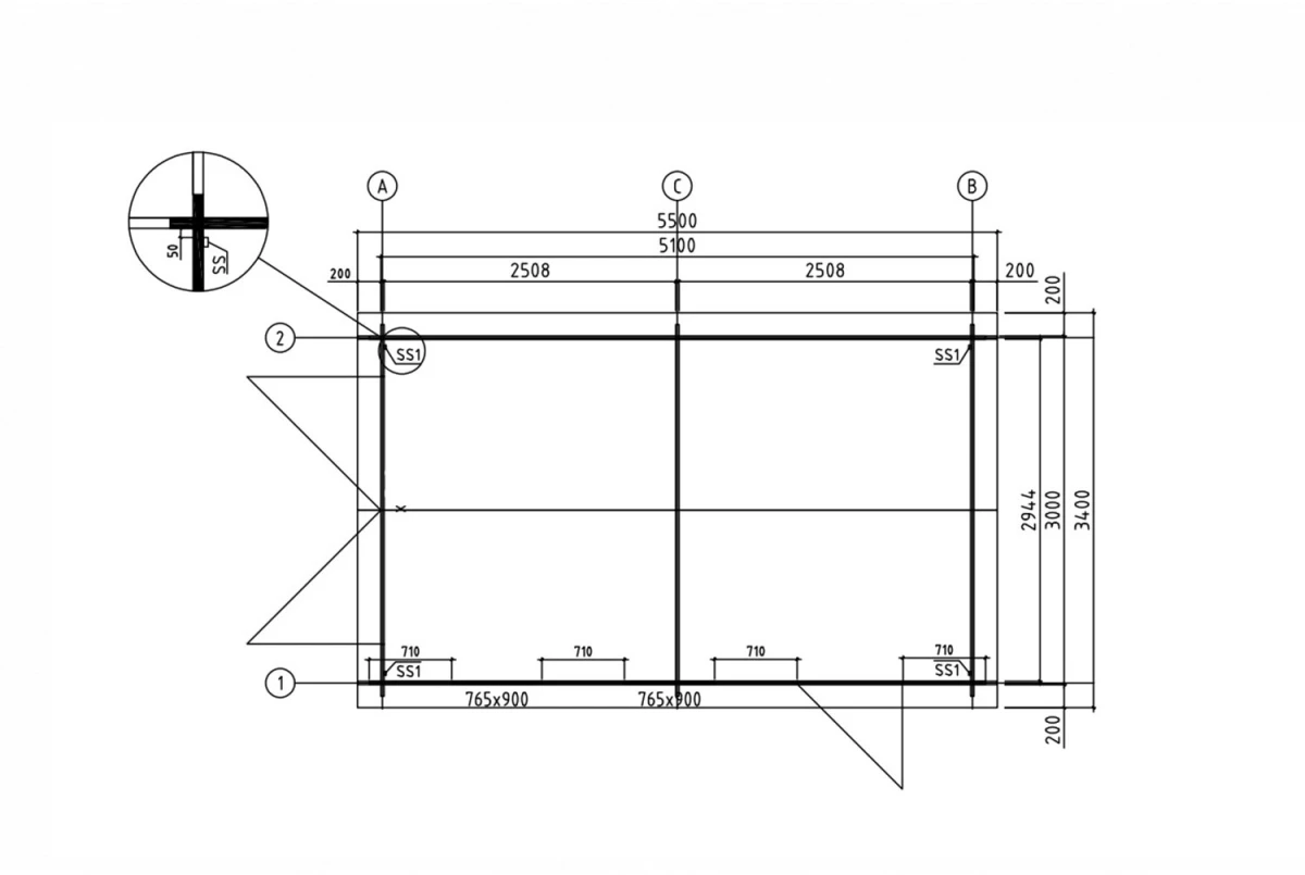 Garage bois brut VORTEX - Toit double pente - 1 voiture - 14,85 m² - Madriers 28 mm
