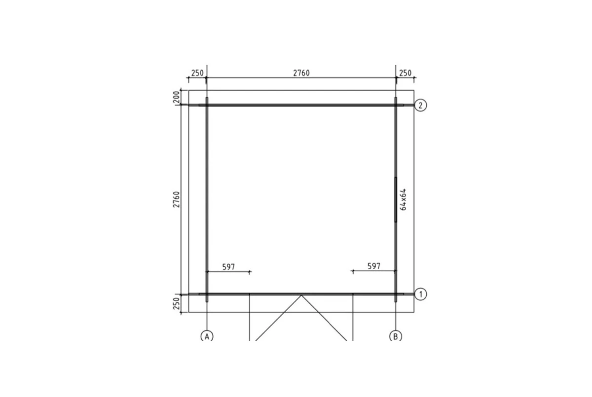 Abri de jardin bois brut HORIZON 3E - Toit plat - 7,31m² - Madriers 28 mm
