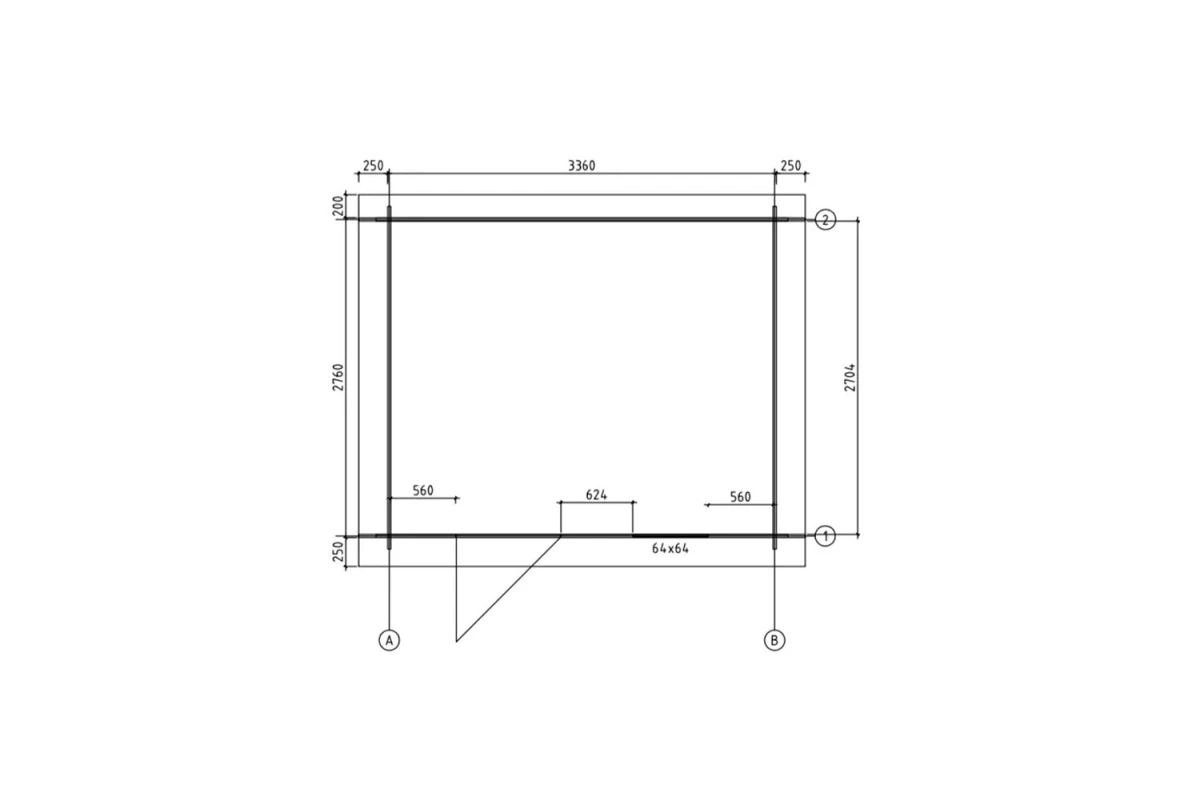 Abri de jardin bois brut HORIZON 4B - Toit plat - 8,93 m² - Madriers 28 mm