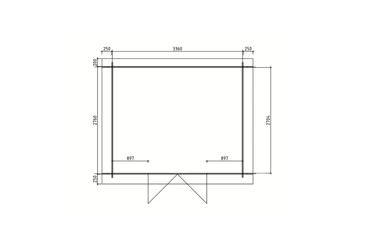 Abri de jardin bois brut HORIZON 4D - Toit plat - 8,93 m² - Madriers 28 mm