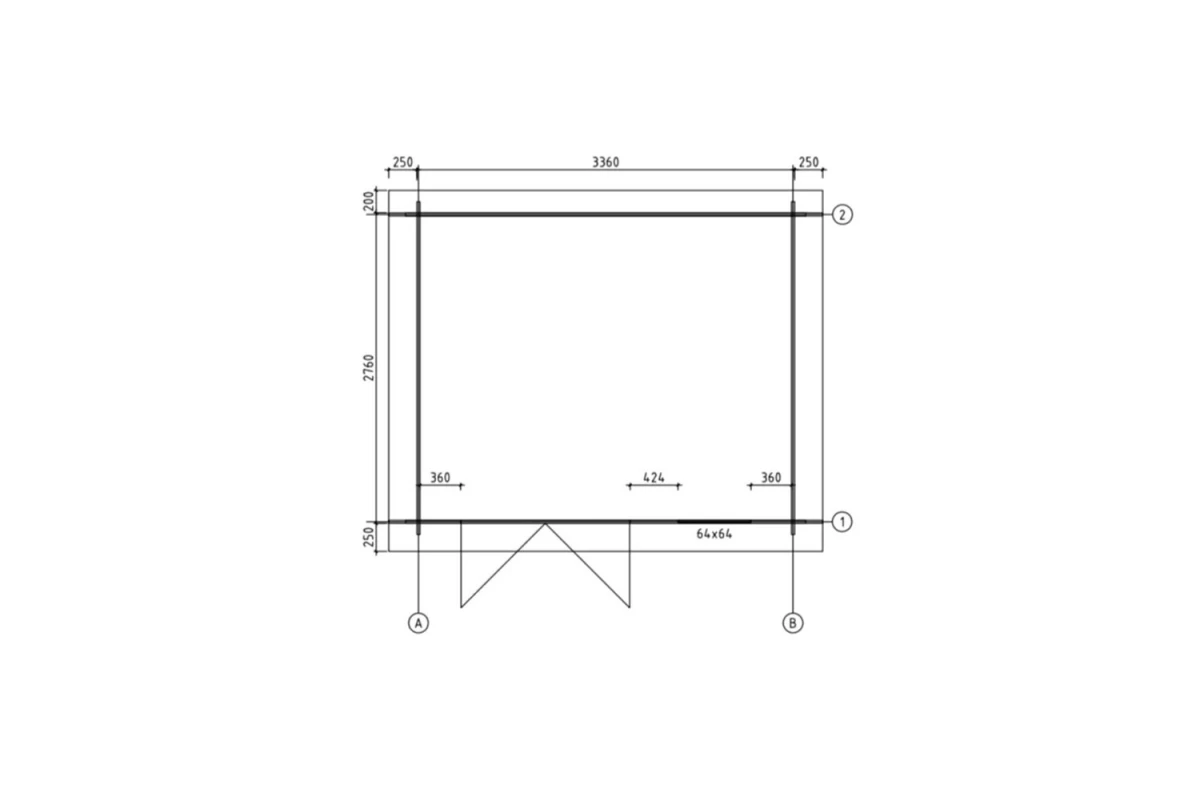 Abri de jardin bois brut HORIZON 4F - Toit plat - 8,93 m² - Madriers 28 mm