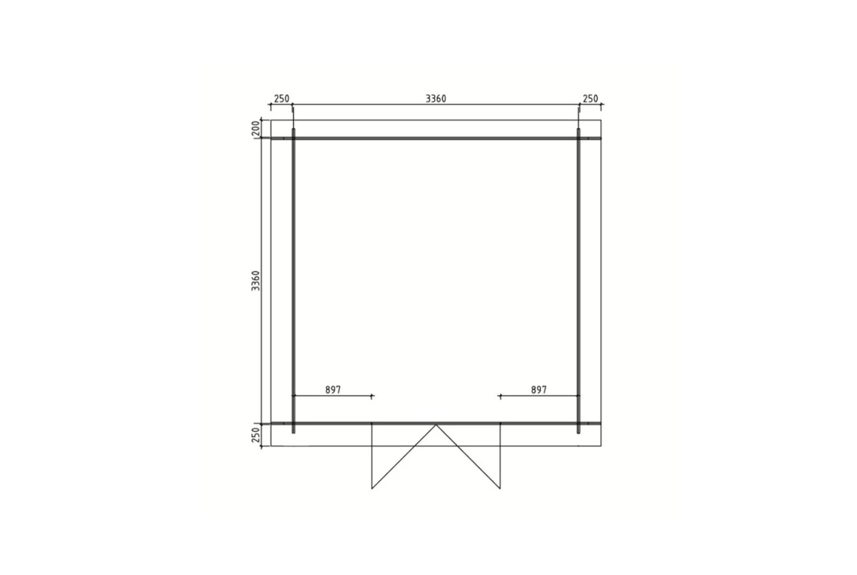 Abri de jardin bois brut HORIZON 5D - Toit plat - 10,92 m² - Madriers 28 mm