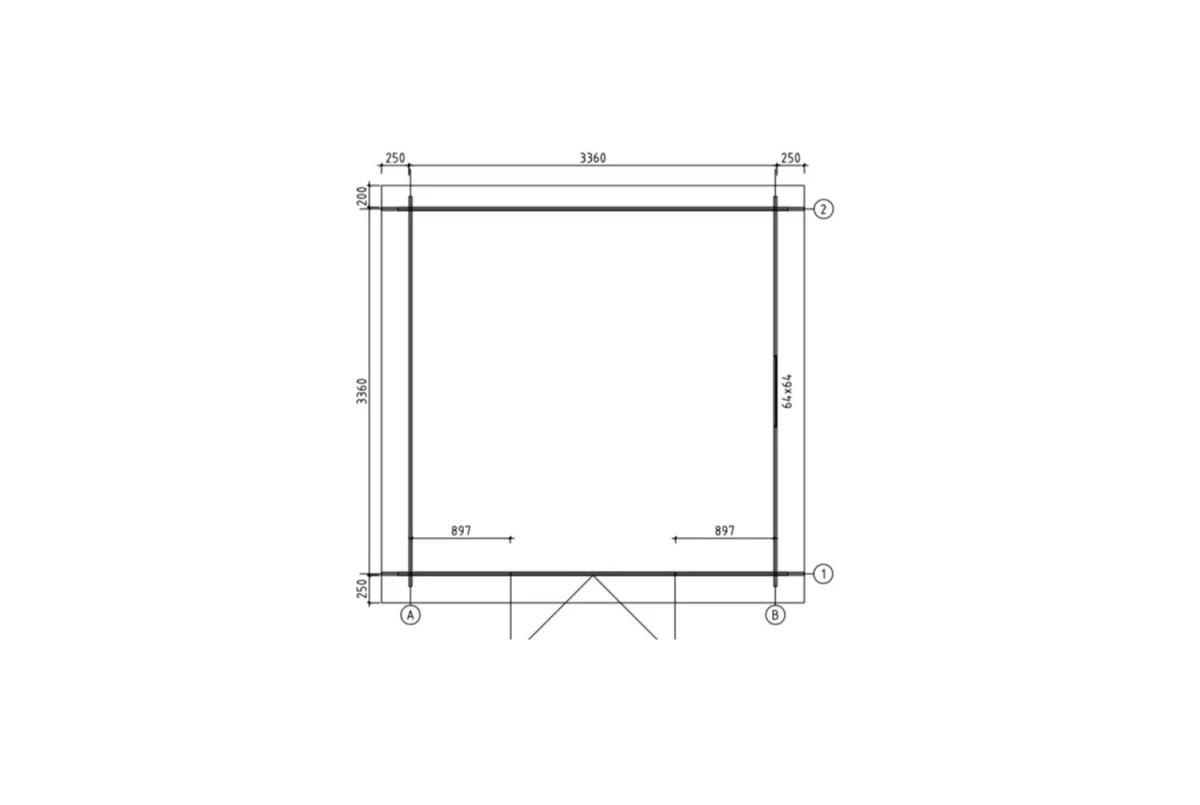 Abri de jardin bois brut HORIZON 5E - Toit plat - 10,92 m² - Madriers 28 mm