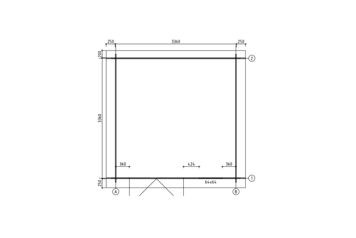 Abri de jardin bois brut HORIZON 5F - Toit plat - 10,92 m² - Madriers 28 mm