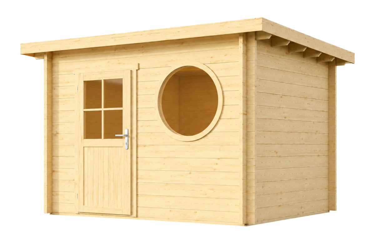 Abri de jardin bois brut HORIZON 3N - Toit plat - 7,31 m² - Madriers 28 mm