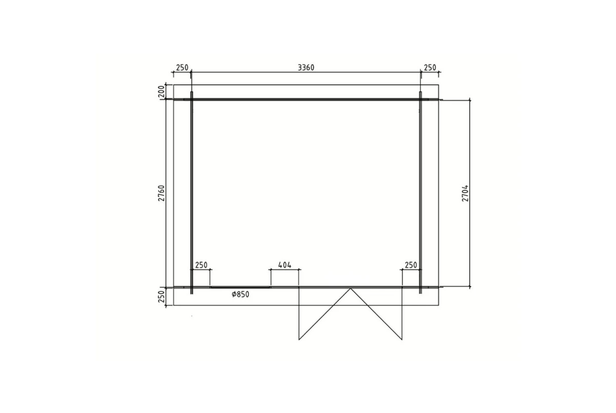 Abri de jardin bois brut HORIZON 4M - Toit plat - 8,93 m² - Madriers 28 mm