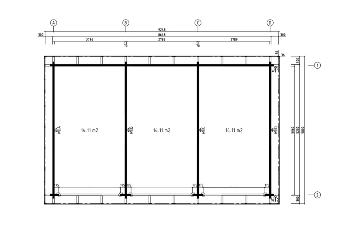 Garage bois brut TRAMONTANE - Toit monopente - 3 voitures - 42,33 m² - Madriers 70 mm contrecollés