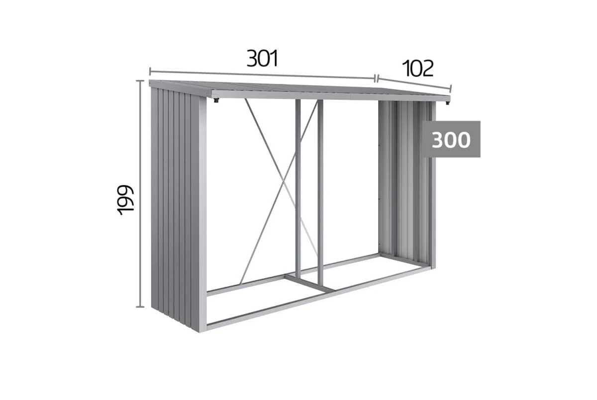 Coffre de rangement extérieur BIOHORT WoodStock 300 L