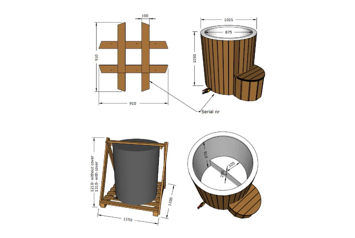 Bain nordique COLD Tub 100 bois Thermowood