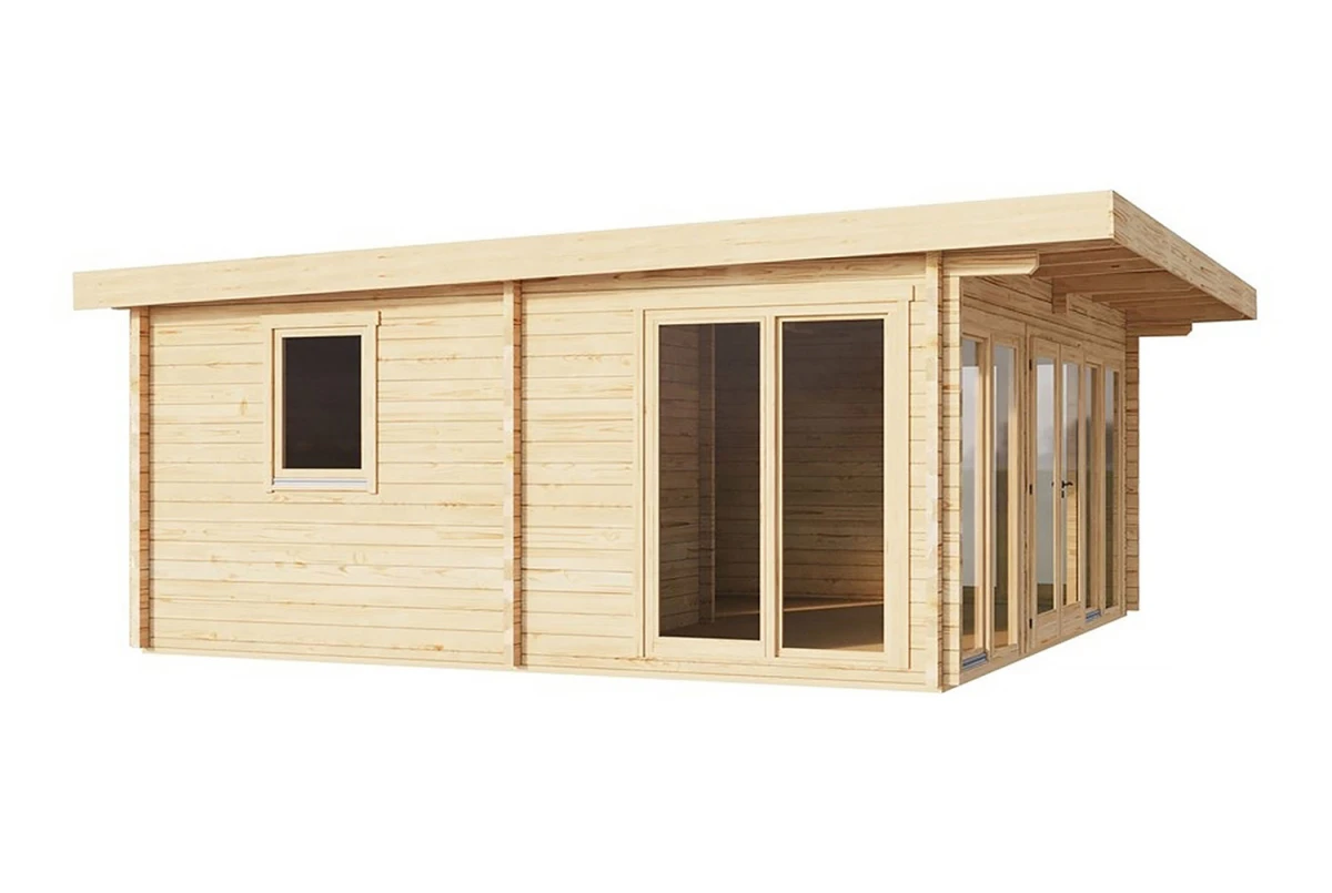 Chalet de jardin bois brut L'OBSERVATOIRE - Toit monopente - 3 pièces - 30 m² - 70 mm CC