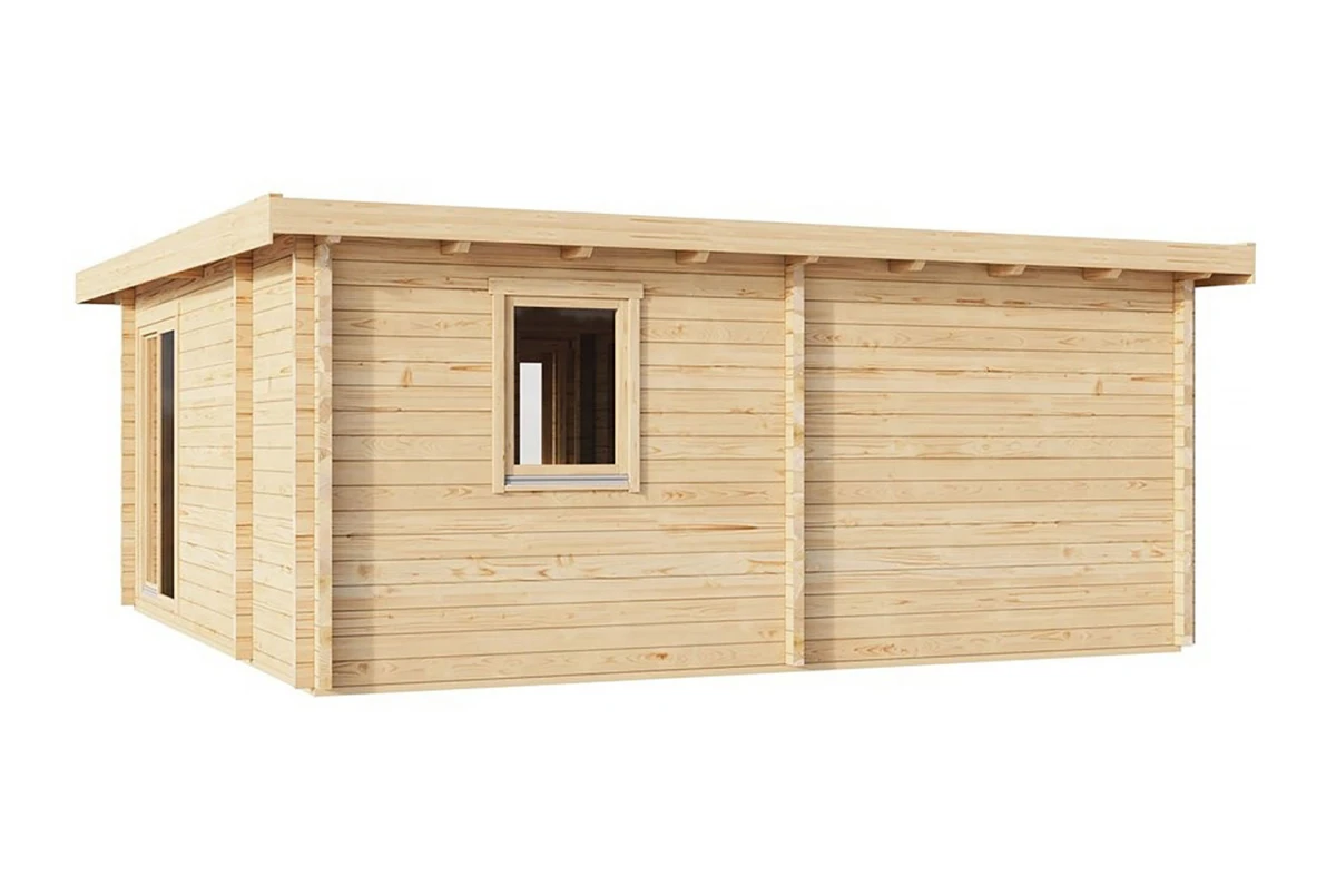Chalet de jardin bois brut L'OBSERVATOIRE - Toit monopente - 3 pièces - 30 m² - 70 mm CC