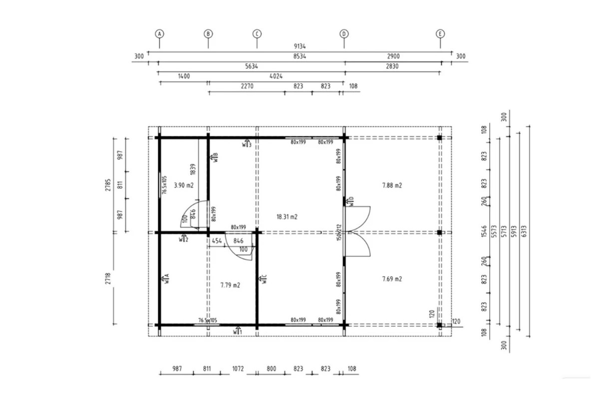 Chalet de jardin bois brut L'OBSERVATOIRE avec AUVENT - Toit monopente - 3 pièces - 30 m² + 15,57 m² d'avancée - 70CC