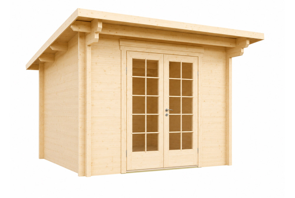 Chalet de jardin bois brut CANOPÉE 70 A - Toit monopente - 8,18 m² - Madriers 70 mm contrecollés