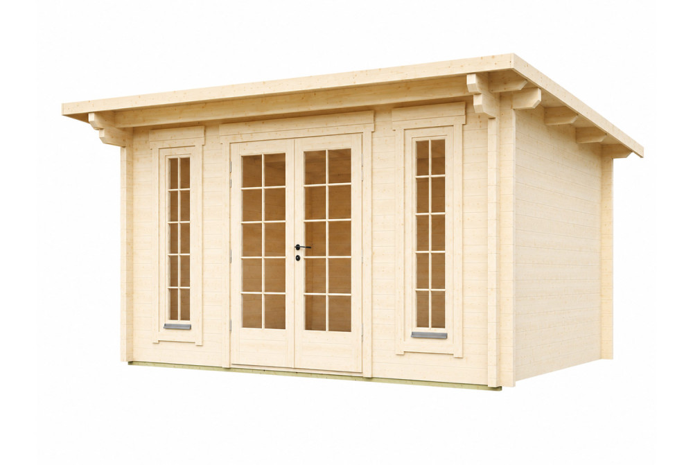 Chalet de jardin bois brut CANOPÉE 70 B - Toit monopente - 11,61 m² - Madriers 70 mm contrecollés