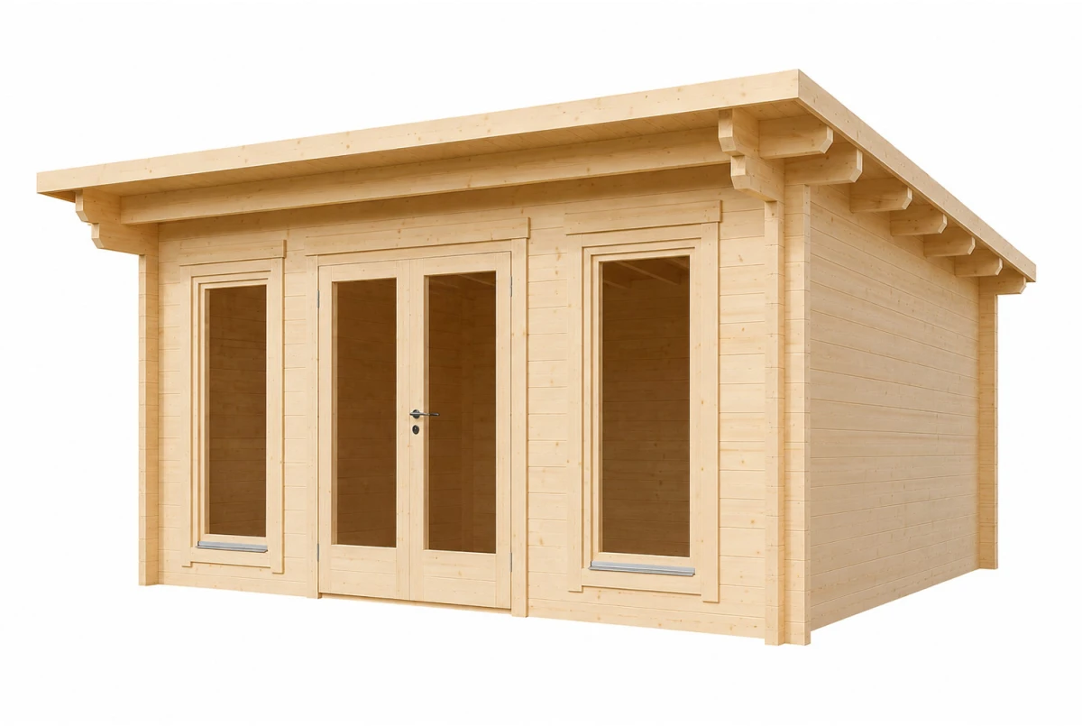 Chalet de jardin bois brut CANOPÉE 70 F - Toit monopente - 21,72 m² - Madriers 70 mm contrecollés
