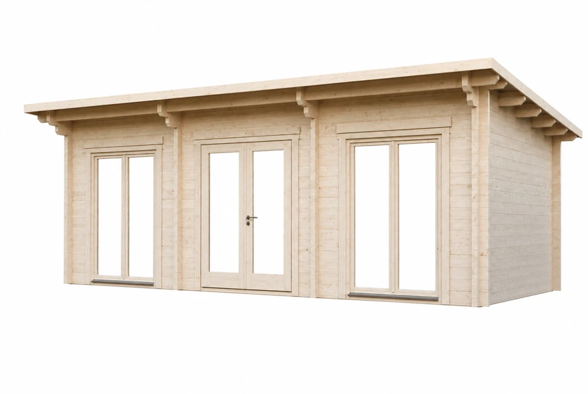 Chalet de jardin bois brut CANOPÉE 70 H - Toit monopente - 26,22 m² - Madriers 70 mm contrecollés