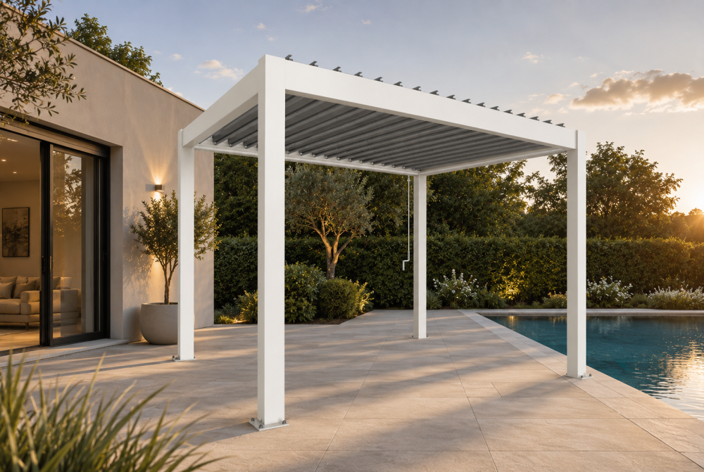Pergola Biohort T. 4m x 3,5m – Acier Thermolaqué – Garantie 20 ans