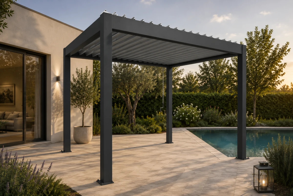 Pergola Biohort T. 3m x 3m – Acier Thermolaqué – Garantie 20 ans