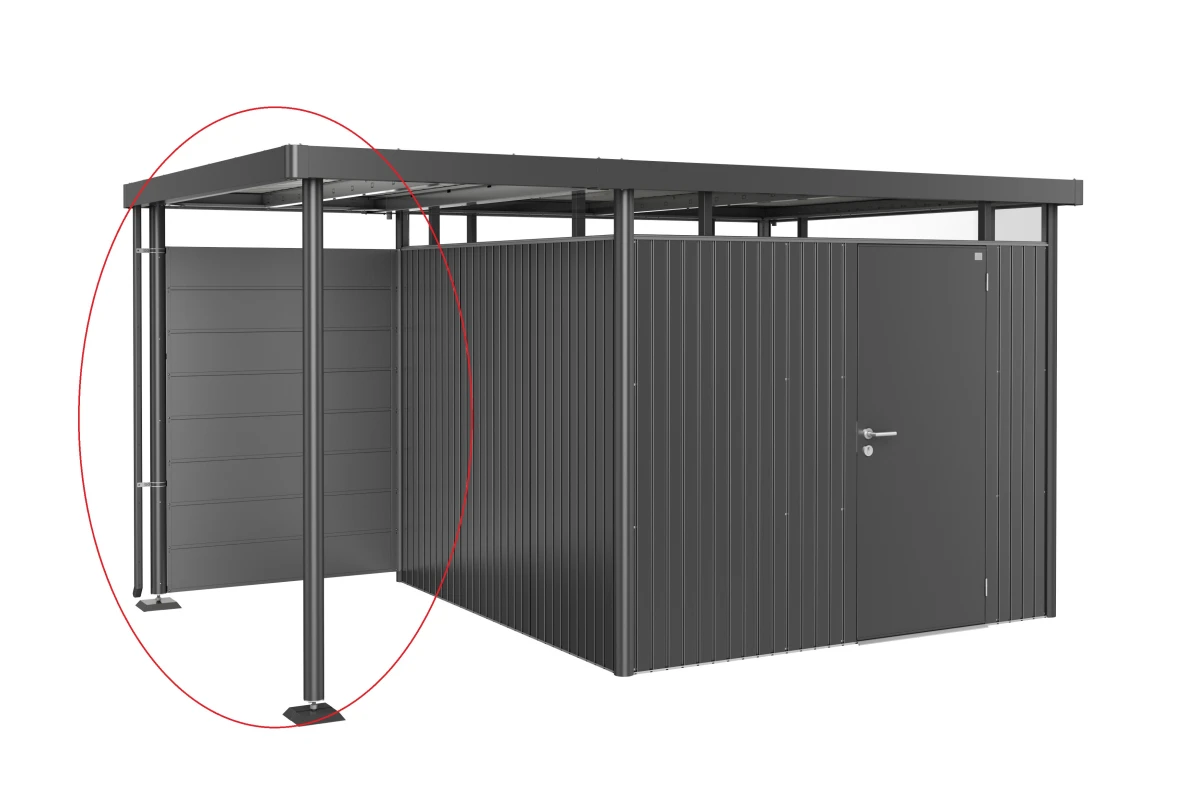Paroi arrière courte métal Biohort pour auvent HighLine H2-H5