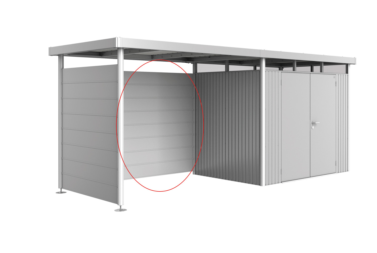 Paroi arrière métal Biohort pour auvent HighLine H2-H5
