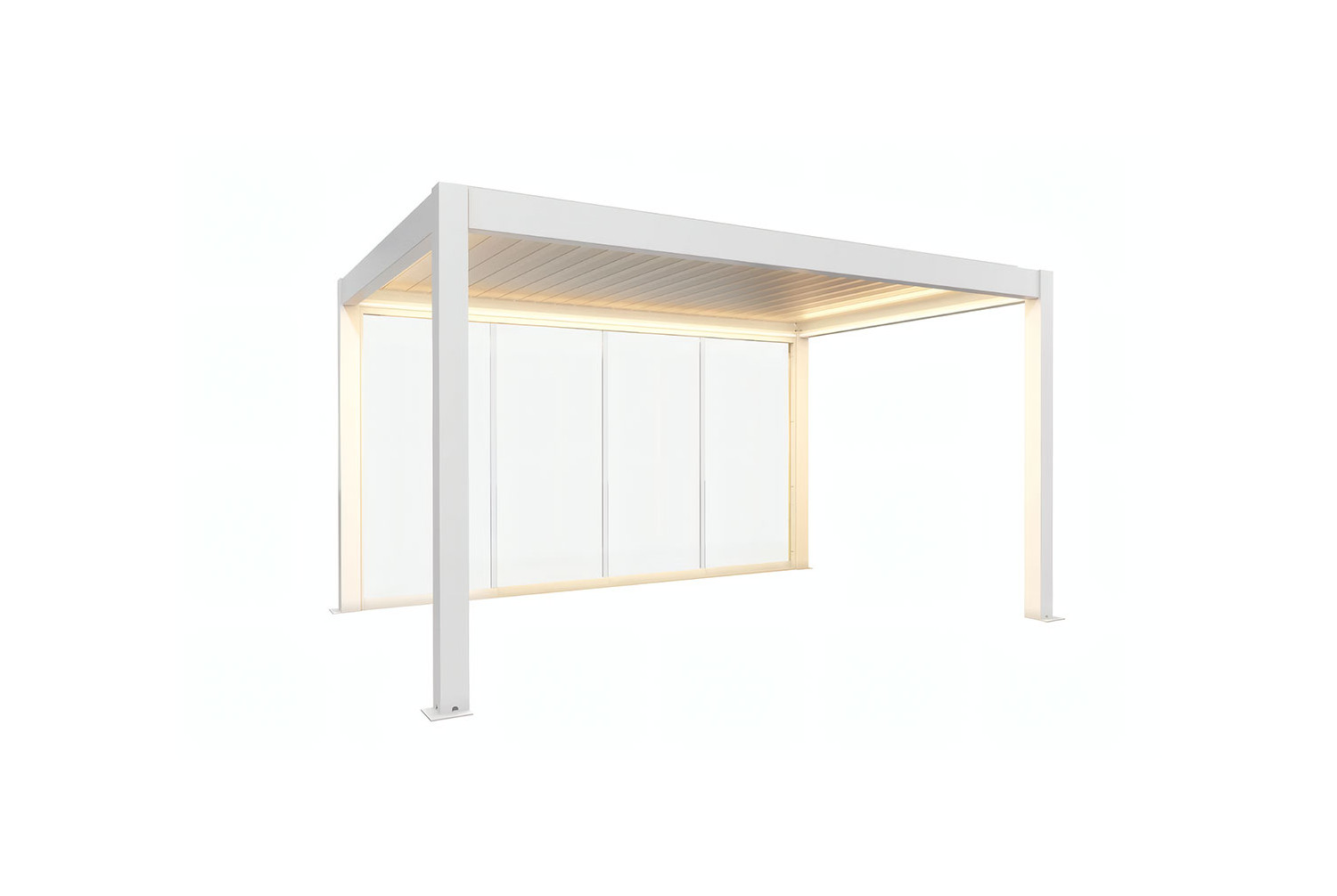 Paroi coulissante en verre transparent T. 4,5 m