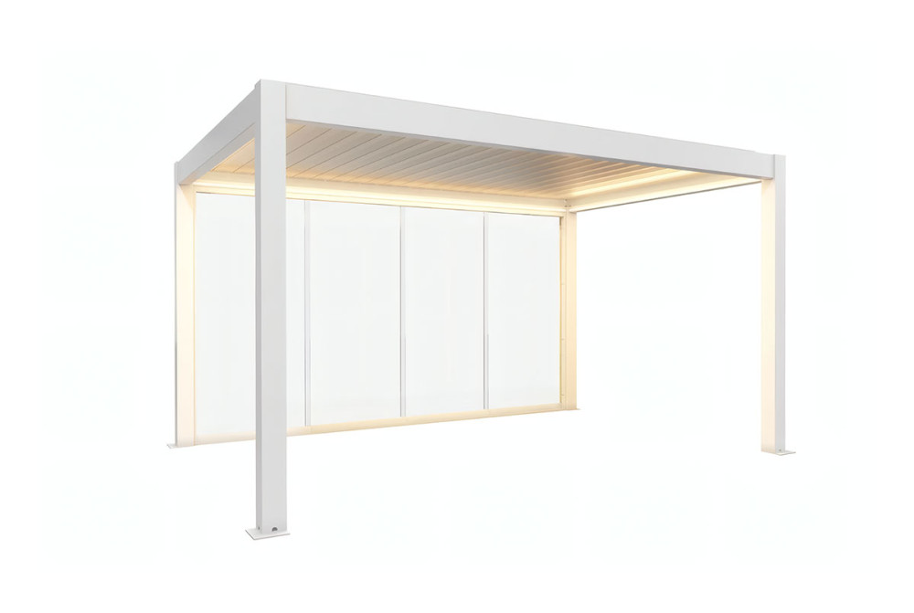 Paroi coulissante en verre transparent T. 6 m