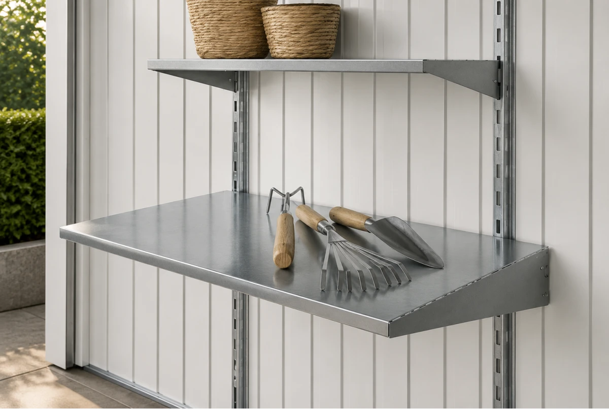 Étagères Biohort pour Abri de jardin et Armoire à outils, 2 étagères profondes