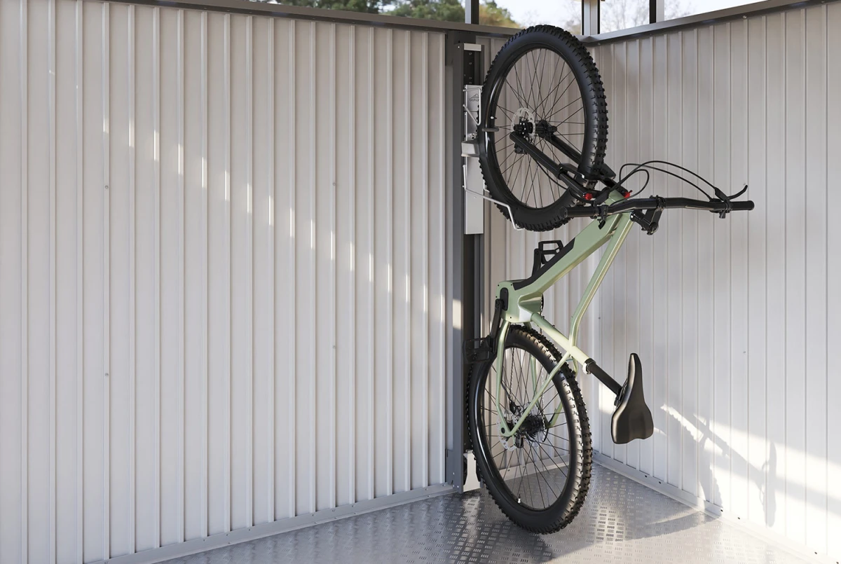 Rangement vélo mural BIOHORT BiKeLift fixe acier