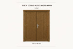 Kit porte double pleine bois autoclave pour abri ou garage de 44mm - 150x199 cm