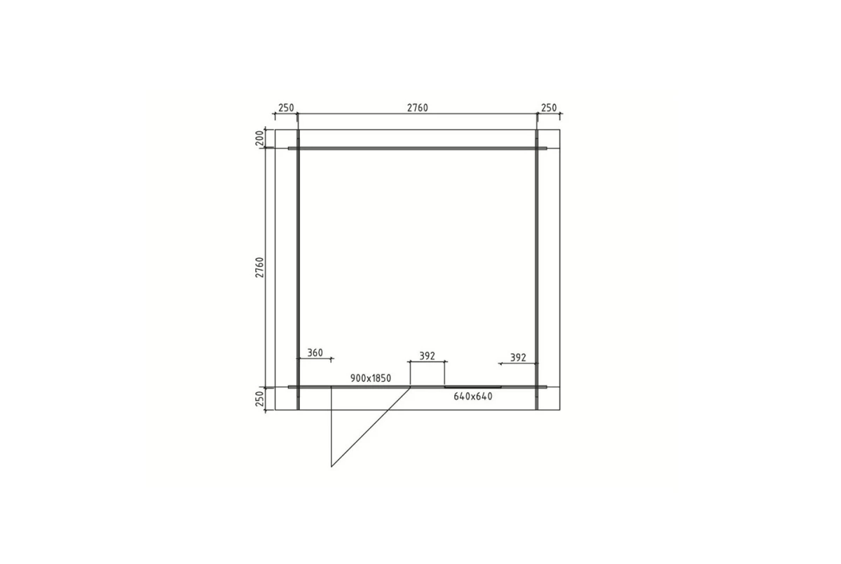 Abri de jardin bois brut ORIGINE 3B - Toit double pente - 7,31 m² - Madriers 28 mm