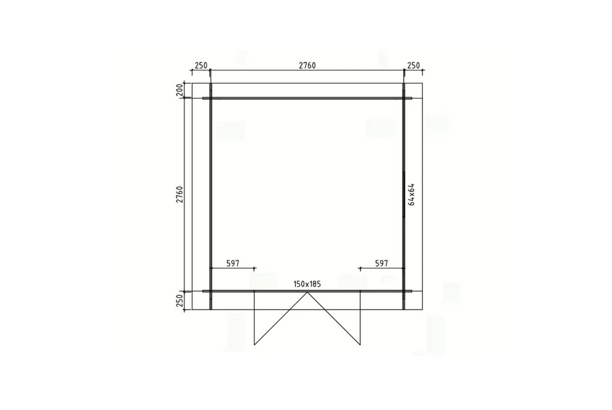 Abri de jardin bois brut ORIGINE 3E - Toit double pente - 7,31 m² - Madriers 28 mm