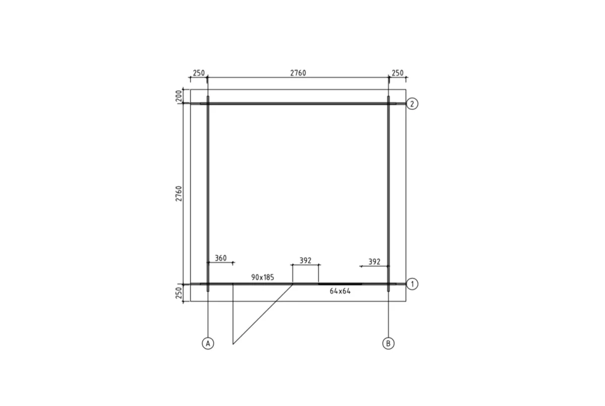 Abri de jardin bois brut HORIZON 3B - Toit plat - 7,31 m² - Madriers 28 mm