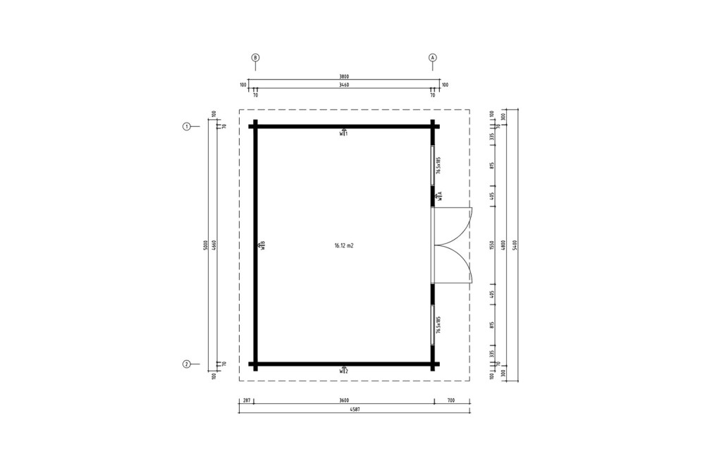 Chalet de jardin bois brut CANOPÉE 70 E - Toit monopente - 16,12 m² - Madriers 70 mm contrecollés