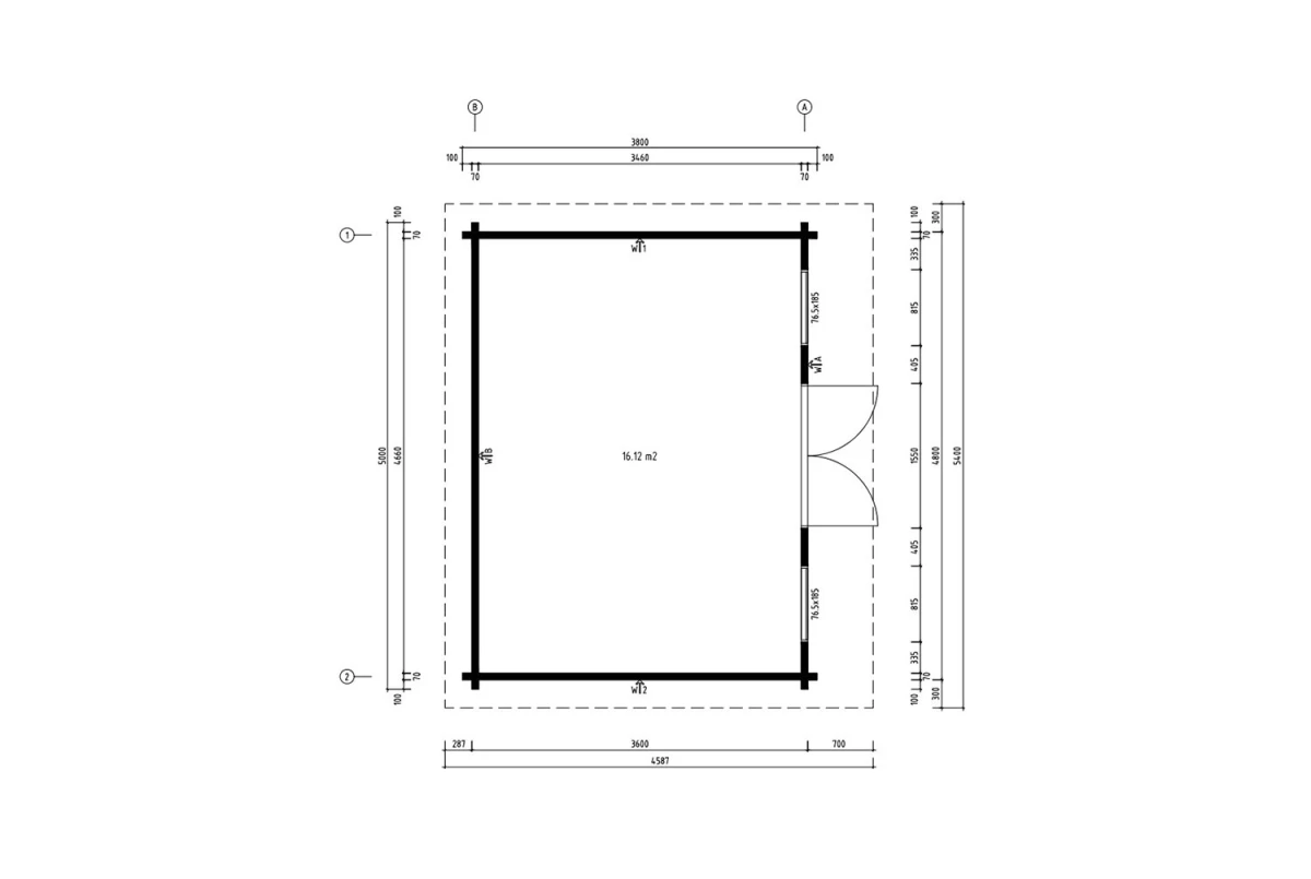 Chalet de jardin bois brut CANOPÉE 70 E - Toit monopente - 16,12 m² - Madriers 70 mm contrecollés