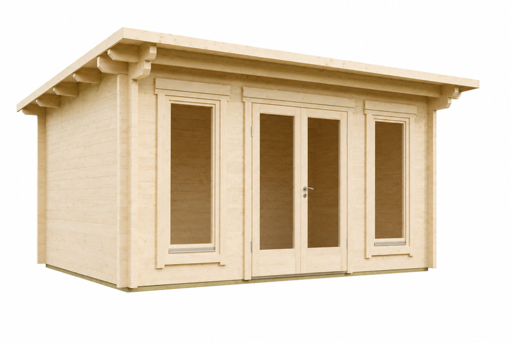 Chalet de jardin bois brut CANOPÉE 70 E - Toit monopente - 16,12 m² - Madriers 70 mm contrecollés