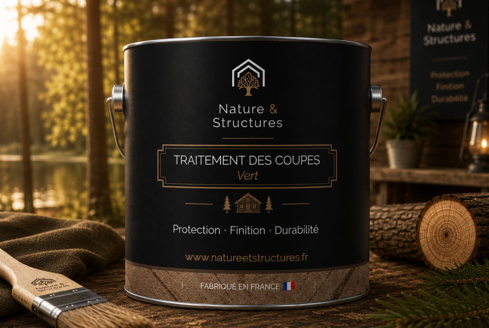Produit de traitement des coupes pour bois autoclave Nature & Structures : Brun autoclave ou Vert autoclave - 5 litres