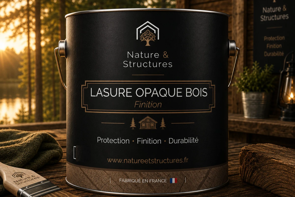 Lasure de finition opaque Nature & Structures 5 L : finition couvrante pour bois extérieur