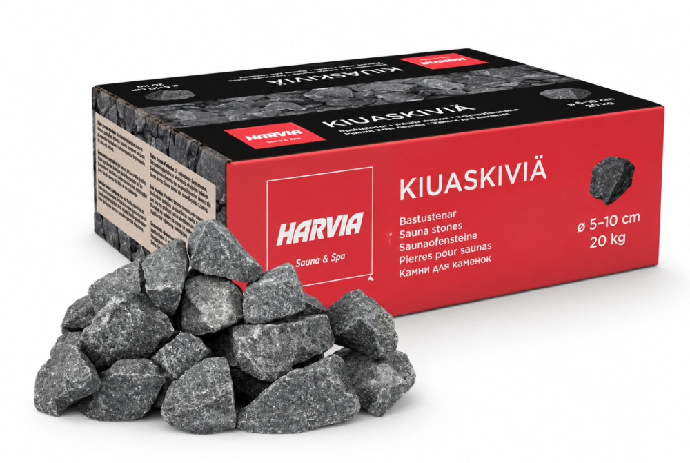 Pierres de sauna Harvia 20 kg Ø5-10 cm en diabase olivine : réf. AC3000